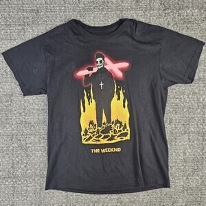 The Weekend Starboy World Tour XO T-Shirt Large Black Double Sided Cute Concert